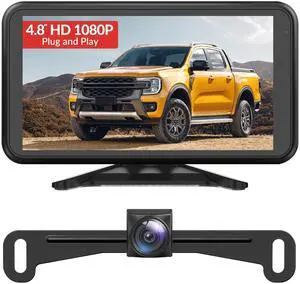 Backup Camera for Truck Plug and Play, 4.8" 1080P Monitor | Stable Signal, Clear Night Vision Rear View Camera System, IP69K Waterproof 3X Zoom Backup Camera for Car,SUV,Pickup,Van Backup Camera for Truck Plug and Play, 4.8" 1080P Monitor | Stable Signal, Clear Night Vision Rear View Camera System, IP69K Waterproof 3X Zoom Backup Camera for Car,SUV,Pickup,Van