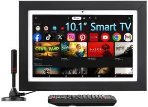 10 Inch Small Smart TV with ATSC Tuner & Touch Screen, 5-in-1 Kitchen TV, Supports Smart Home Apps, Video Calling Capability, Calendar & Photo Frame Functions, Mini TV for Bedroom, RV, Camper 10 Inch Small Smart TV with ATSC Tuner & Touch Screen, 5-in-1 Kitchen TV, Supports Smart Home Apps, Video Calling Capability, Calendar & Photo Frame Functions, Mini TV for Bedroom, RV, Camper