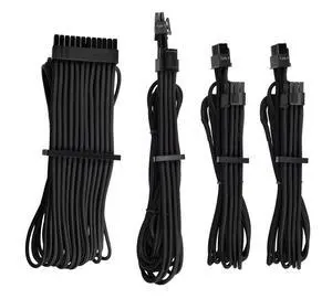 Premium Individually Sleeved PSU Cables Starter Kit Black, for PSUs Premium Individually Sleeved PSU Cables Starter Kit Black, for PSUs