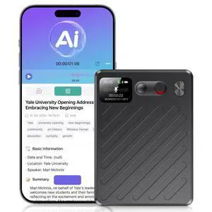 AI Voice Recorder, Note Taking Device Transcribe & Summarize Voice Recorder | With Display, App Control, Supports 132+ Languages, 100H, 64GB, Magnetic Audio Recorder for Lectures Meetings Calls, Black AI Voice Recorder, Note Taking Device Transcribe & Summarize Voice Recorder | With Display, App Control, Supports 132+ Languages, 100H, 64GB, Magnetic Audio Recorder for Lectures Meetings Calls, Black