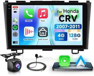 4+128G for Honda CRV 2007-2011 Android 15 Car Stereo with Wireless Carplay/Android Auto, 9 Inch in-Cell Touch Screen Bluetooth Car Radio Support 5Ghz-WiFi GPS USB FM/RDS SWC HiFi Audio Backup Camera 4+128G for Honda CRV 2007-2011 Android 15 Car Stereo with Wireless Carplay/Android Auto, 9 Inch in-Cell Touch Screen Bluetooth Car Radio Support 5Ghz-WiFi GPS USB FM/RDS SWC HiFi Audio Backup Camera