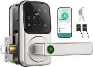 Keypad Smart Door Lock with Knob, Keyless Entry Digital Lock with Handle | Fingerprint Passcode IC Card Biometric Deadbolt Knob with App Control for Bedroom Front Door Interior/Exterior Use Keypad Smart Door Lock with Knob, Keyless Entry Digital Lock with Handle | Fingerprint Passcode IC Card Biometric Deadbolt Knob with App Control for Bedroom Front Door Interior/Exterior Use