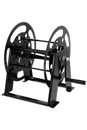 RV Extension Cord Reel Stand, Up to 200 Feet of 15A (12/3 AWG) | Metal Reel Frame with Foldable Handle, Metal Heavy Duty Power Cord Storage Reel with Durable Bearings &Anti-rust Coating RV Extension Cord Reel Stand, Up to 200 Feet of 15A (12/3 AWG) | Metal Reel Frame with Foldable Handle, Metal Heavy Duty Power Cord Storage Reel with Durable Bearings &Anti-rust Coating