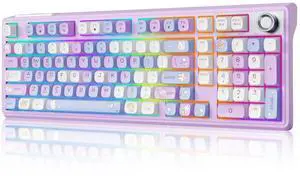 Compute Keyboard, Wireless Gaming Keyboard with Triple Mode | F98 RGB Backlit Hot Swappable Thocky Pink Keyboard BT 5.0 /2.4G/USB-C for Mac, Laptop, PC(Blue gradient to pinkish-purple) Compute Keyboard, Wireless Gaming Keyboard with Triple Mode | F98 RGB Backlit Hot Swappable Thocky Pink Keyboard BT 5.0 /2.4G/USB-C for Mac, Laptop, PC(Blue gradient to pinkish-purple)