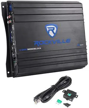RVA600.1 Mono Car Amplifier, 1200W Peak, 200W Dyno-Certified RMS @ 4 Ohm, Class-AB, With Bass Remote, Perfect for Subwoofers and Car Audio | 1200W Peak/200W RMS at 4 Ohm, RCA Line Input/Output, High-L RVA600.1 Mono Car Amplifier, 1200W Peak, 200W Dyno-Certified RMS @ 4 Ohm, Class-AB, With Bass Remote, Perfect for Subwoofers and Car Audio | 1200W Peak/200W RMS at 4 Ohm, RCA Line Input/Output, High-L