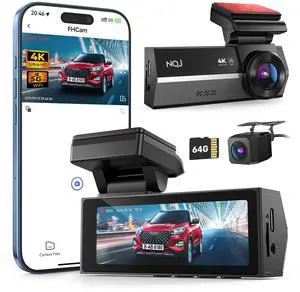 Dash Cams Front and Rear, 4K+2K Dual Dash Camera for Cars w 64GB Card, 5G Wi-Fi & App, G-Sensor, 3.2 Screen, 24H Parking Mode, 170°Wide Angle, Night Vision Dash Cams Front and Rear, 4K+2K Dual Dash Camera for Cars w 64GB Card, 5G Wi-Fi & App, G-Sensor, 3.2 Screen, 24H Parking Mode, 170°Wide Angle, Night Vision