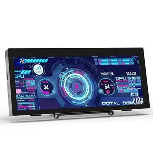 12.3 Inch IPS Stretched Bar LCD Travel Display 1920 * 720 Secondary Monitor | HDMI USBC, Mini Portable Monitor Metal Material for Laptop Computer Windows Aida64 GPU CPU RAM Monitoring,Built-in Speaker 12.3 Inch IPS Stretched Bar LCD Travel Display 1920 * 720 Secondary Monitor | HDMI USBC, Mini Portable Monitor Metal Material for Laptop Computer Windows Aida64 GPU CPU RAM Monitoring,Built-in Speaker