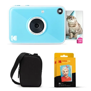 Printomatic+ Instant Print Digital Camera Starter Bundle + Carrying Case + Zink 20pk Sticky-Back Photo Paper - 10MP, Full-Color Photos, GB LED Status Indicator - Blue Printomatic+ Instant Print Digital Camera Starter Bundle + Carrying Case + Zink 20pk Sticky-Back Photo Paper - 10MP, Full-Color Photos, GB LED Status Indicator - Blue