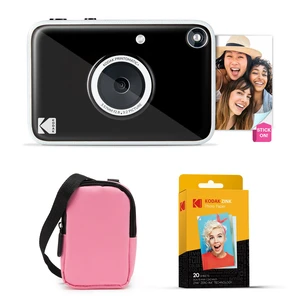 Printomatic+ Instant Print Digital Camera Starter Bundle + Carrying Case (Pink) + Zink 20pk Sticky-Back Photo Paper - 10MP, Full-Color Photos, GB LED Status Indicator - Black Printomatic+ Instant Print Digital Camera Starter Bundle + Carrying Case (Pink) + Zink 20pk Sticky-Back Photo Paper - 10MP, Full-Color Photos, GB LED Status Indicator - Black