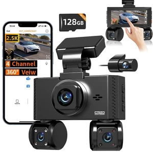 4 Channel Dash Cam Front and Rear Inside Left Right Car Dash Camera 360 View, 2.5K QHD Car Camera Supper Night Vision, 5G WiFi 3.16 IPS Touch Screen, G-Sensor,24H Parking Mode Free128G Card 256G Max 4 Channel Dash Cam Front and Rear Inside Left Right Car Dash Camera 360 View, 2.5K QHD Car Camera Supper Night Vision, 5G WiFi 3.16 IPS Touch Screen, G-Sensor,24H Parking Mode Free128G Card 256G Max