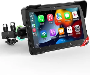 7-Inch Wireless Motorcycle Carplay GPS Navigation System with Apple Carplay and Android Auto, Portable Moto Car Play Screen with Dual Bluetooth, Navigation, Siri, Google Assistant, Anti-Glare 7-Inch Wireless Motorcycle Carplay GPS Navigation System with Apple Carplay and Android Auto, Portable Moto Car Play Screen with Dual Bluetooth, Navigation, Siri, Google Assistant, Anti-Glare