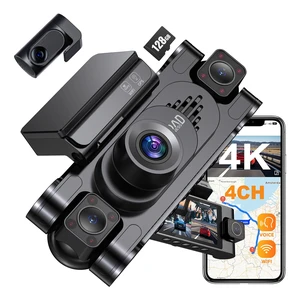 4K 360° Dash Cam for Cars, 4 Channel Front Rear Inside with 128GB Card, Super Night Vision, Fastest 5.8GHz WiFi GPS, Voice Control, 24/7 Parking Mode, Loop Recording Ideal for Uber & Lyft 4K 360° Dash Cam for Cars, 4 Channel Front Rear Inside with 128GB Card, Super Night Vision, Fastest 5.8GHz WiFi GPS, Voice Control, 24/7 Parking Mode, Loop Recording Ideal for Uber & Lyft
