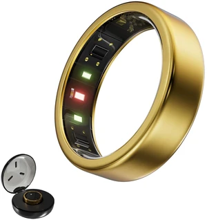 Smart Ring, Titanium Health & Fitness Tracker with Sleep, Heart Rate & SpO2 Monitoring, Ultra-Light, 4-6 Day Battery, No Subscription, for Women & Men, Gold, Size 9 Smart Ring, Titanium Health & Fitness Tracker with Sleep, Heart Rate & SpO2 Monitoring, Ultra-Light, 4-6 Day Battery, No Subscription, for Women & Men, Gold, Size 9