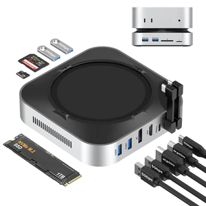 Mac mini M4 Dock with NVMe SSD Enclosure, 40Gbps 8TB SSD Support, 10-in-2 USB-C Hub with 2×USB-A, USB-C, 10Gbps, 2×USB-A 5Gbps, HDMI, DP, SD/TF Reader, Magnetic Cover Mac mini M4 Dock with NVMe SSD Enclosure, 40Gbps 8TB SSD Support, 10-in-2 USB-C Hub with 2×USB-A, USB-C, 10Gbps, 2×USB-A 5Gbps, HDMI, DP, SD/TF Reader, Magnetic Cover