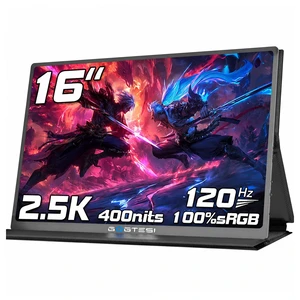 16 Inch 120Hz Portable Gaming Monitor, 100% sRGB 2.5K QHD 400nits Portable Monitor with HDR, Ultra Slim, Eye Care, External Second Screen for Laptop/PC/PS5/Mac/Xbox 16 Inch 120Hz Portable Gaming Monitor, 100% sRGB 2.5K QHD 400nits Portable Monitor with HDR, Ultra Slim, Eye Care, External Second Screen for Laptop/PC/PS5/Mac/Xbox