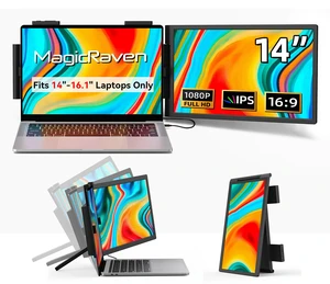 Laptop Screen Extender, 14" 1080P Portable Monitor, Type-C HDMI Plug and Play for 13.3" - 16.1" Laptops, 270° Rotation Attachment Display for Windows/MacOS/Chrome Laptop Phone Laptop Screen Extender, 14" 1080P Portable Monitor, Type-C HDMI Plug and Play for 13.3" - 16.1" Laptops, 270° Rotation Attachment Display for Windows/MacOS/Chrome Laptop Phone