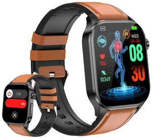 Smart Watch for Men Women with Bluetooth Calls, Blood Pressure Heart Rate Blood Oxygen Stress HRV Monitor Sleep Tracker, 150+ Sports Modes Fitness Tracker, IP68 Waterproof, Pedometer (Brown) Smart Watch for Men Women with Bluetooth Calls, Blood Pressure Heart Rate Blood Oxygen Stress HRV Monitor Sleep Tracker, 150+ Sports Modes Fitness Tracker, IP68 Waterproof, Pedometer (Brown)
