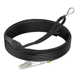 100m/330ft OM3 LC to LC Outdoor Armored Fiber Patch Cable, Direct Burial Industrial TPU, Multimode (50/125) with Pulling Eye Kit Installed on one end, OD 3mm 100m/330ft OM3 LC to LC Outdoor Armored Fiber Patch Cable, Direct Burial Industrial TPU, Multimode (50/125) with Pulling Eye Kit Installed on one end, OD 3mm