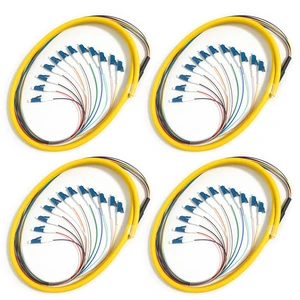 4Pack LC UPC 12 Fibers OS2 Single Mode Bunch Fiber Optic Pigtail, SingleMode 9/125 LC-UPC Fiber Pigtail, 1.5m (5ft) 4Pack LC UPC 12 Fibers OS2 Single Mode Bunch Fiber Optic Pigtail, SingleMode 9/125 LC-UPC Fiber Pigtail, 1.5m (5ft)