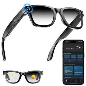 AI Smart Camera Glasses for Men Women, 4K Photography,1080P HD Video Recording,Real-Time Translation, Open-Ear Audio,Voice Assistant, Lightweight (Black Frame-Photochromic Lens) AI Smart Camera Glasses for Men Women, 4K Photography,1080P HD Video Recording,Real-Time Translation, Open-Ear Audio,Voice Assistant, Lightweight (Black Frame-Photochromic Lens)