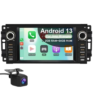 Android 13 Car Radio Stereo for Jeep Wrangler JK 2007-2018 Dodge RAM 1500 2500 3500 2009-2012 4 Core CPU 2G RAM 64G ROM with Wireless CarPlay/Android Auto/GPS/HD Backup Camera/Bluetooth Android 13 Car Radio Stereo for Jeep Wrangler JK 2007-2018 Dodge RAM 1500 2500 3500 2009-2012 4 Core CPU 2G RAM 64G ROM with Wireless CarPlay/Android Auto/GPS/HD Backup Camera/Bluetooth