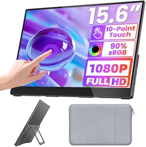 Portable Monitor 15.6 inch FHD 90% sRGB 60Hz HDR HDMI USB-C Travel Monitor for Laptop MacBook PC Surface PS5 Xbox, External Display with Kickstand & Speakers, VESA Compatible Portable Monitor 15.6 inch FHD 90% sRGB 60Hz HDR HDMI USB-C Travel Monitor for Laptop MacBook PC Surface PS5 Xbox, External Display with Kickstand & Speakers, VESA Compatible