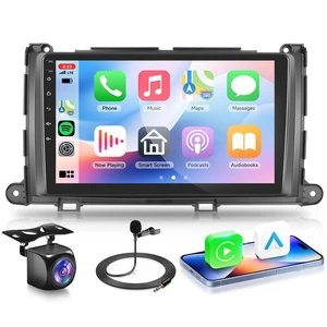 4G+64G for Toyota Sienna 2011-2014 Car Radio with Wireless Carplay/Android Auto, 9 Inch 1280 * 720 Android 15 Touch Screen Car Stereo, Bluetooth, GPS, 5G WiFi, SWC+ HD Backup Camera 4G+64G for Toyota Sienna 2011-2014 Car Radio with Wireless Carplay/Android Auto, 9 Inch 1280 * 720 Android 15 Touch Screen Car Stereo, Bluetooth, GPS, 5G WiFi, SWC+ HD Backup Camera