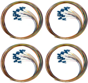 Bangun (4Pack) 12 Strand Singlemode 9/125 LC-UPC Fiber Pigtail, Fiber Optic Pigtail, 1.5 Meters LC Cable Bangun (4Pack) 12 Strand Singlemode 9/125 LC-UPC Fiber Pigtail, Fiber Optic Pigtail, 1.5 Meters LC Cable