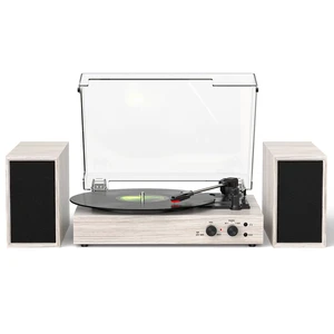 Vintage Vinyl Record Player with External Stereo Speakers, 3-Speed Belt-Drive Turntable with Bluetooth Input, USB to PC Recording, Auto Stop, RCA Out, AUX in, Headphone Jack Home Decor Gift, Gray Vintage Vinyl Record Player with External Stereo Speakers, 3-Speed Belt-Drive Turntable with Bluetooth Input, USB to PC Recording, Auto Stop, RCA Out, AUX in, Headphone Jack Home Decor Gift, Gray