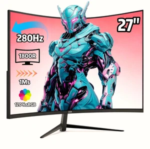 27 Inch Curved 280Hz Gaming Monitor, 1800R Curved Computer Gaming Monitor FHD 1080P, 4000:1, 120% sRGB, 1Ms GTG|FreeSync|HDR|Low Blue Light|HDMI DP| VESA Support 100x100mm(No Speakers) 27 Inch Curved 280Hz Gaming Monitor, 1800R Curved Computer Gaming Monitor FHD 1080P, 4000:1, 120% sRGB, 1Ms GTG|FreeSync|HDR|Low Blue Light|HDMI DP| VESA Support 100x100mm(No Speakers)