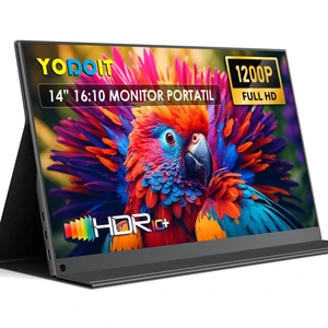 Portable Monitor for Laptop 1920×1200 14" FHD Travel IPS Screen Display with USB Type C Port and Built-in Speakers with Cover Compatible with PC, MacBook, Xbox Portable Monitor for Laptop 1920×1200 14" FHD Travel IPS Screen Display with USB Type C Port and Built-in Speakers with Cover Compatible with PC, MacBook, Xbox