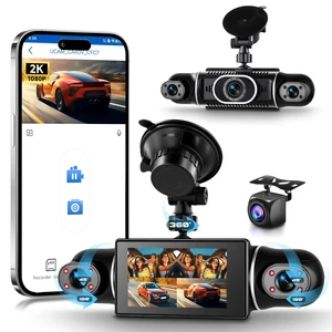4 Channel 360 Dash Cam Front Rear Inside Left Right 3 Inch 2K Car Dash Camera with WiFi Night Vision Motion Detection 24H Parking Mode Loop Recording Reverse Monitor Without 64G TF Card 4 Channel 360 Dash Cam Front Rear Inside Left Right 3 Inch 2K Car Dash Camera with WiFi Night Vision Motion Detection 24H Parking Mode Loop Recording Reverse Monitor Without 64G TF Card