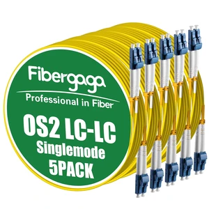 OS2 LC to LC Fiber Patch Cable Single Mode 15M(50ft), 5Pack Fiber Optic Cable, SM Singlemode, 9/125µm, 2.0mm Diameter, OS1/OS2 Compatible, LSZH Jacket, OS1/OS2 Compatible OS2 LC to LC Fiber Patch Cable Single Mode 15M(50ft), 5Pack Fiber Optic Cable, SM Singlemode, 9/125µm, 2.0mm Diameter, OS1/OS2 Compatible, LSZH Jacket, OS1/OS2 Compatible