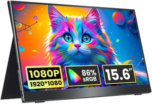 Portable Monitor for Laptop MacBook Surface PC Xbox PS5, Travel Monitor Second Screen for Laptop, HDMI USB-C VESA Compatible Built-in Speaker, 15.6 Portable Monitor for Laptop MacBook Surface PC Xbox PS5, Travel Monitor Second Screen for Laptop, HDMI USB-C VESA Compatible Built-in Speaker, 15.6