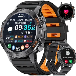 Military Men's Smart Watch (Answer/Dial Calls),100 Sports Modes, 5ATM Waterproof Fitness Watch with Heart Rate/SpO2/Blood Pressure for Android and iOS,1.39''HD Full Screen Smartwatch,Leather Military Men's Smart Watch (Answer/Dial Calls),100 Sports Modes, 5ATM Waterproof Fitness Watch with Heart Rate/SpO2/Blood Pressure for Android and iOS,1.39''HD Full Screen Smartwatch,Leather