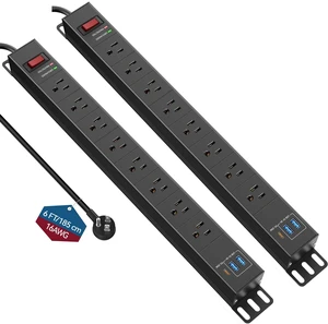 2 Packs 8 Outlet Heavy Duty Power Strip with USB PD 20W, Surge Protector 6FT Cord Long Power Strip with USB A & USB C, Wide Spaced and Wall Mount Metal Powerstrip for Home Office Garage Workshop 2 Packs 8 Outlet Heavy Duty Power Strip with USB PD 20W, Surge Protector 6FT Cord Long Power Strip with USB A & USB C, Wide Spaced and Wall Mount Metal Powerstrip for Home Office Garage Workshop