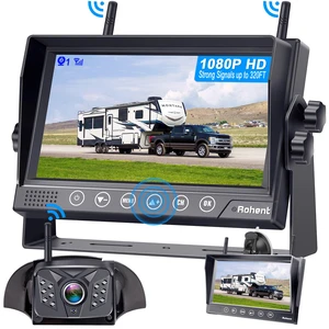 RV Backup Camera Wireless HD 1080P Waterproof Dual Antennas Digital Signals Rear View System for Trailers Trucks Motorhomes 4 Channels 7'' Touch Key DVR Monitoring Night Vision R12 RV Backup Camera Wireless HD 1080P Waterproof Dual Antennas Digital Signals Rear View System for Trailers Trucks Motorhomes 4 Channels 7'' Touch Key DVR Monitoring Night Vision R12