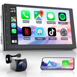 Double Din Car Stereo, 7 Inch HD Touchscreen with Wireless Apple Carplay & Android Auto, Mirror Link, Bluetooth 5.4, SWC, Subwoofer, 5.1 CHN, Backup Camera, 2+64GB, FM/AM Car Radio Receiver Double Din Car Stereo, 7 Inch HD Touchscreen with Wireless Apple Carplay & Android Auto, Mirror Link, Bluetooth 5.4, SWC, Subwoofer, 5.1 CHN, Backup Camera, 2+64GB, FM/AM Car Radio Receiver