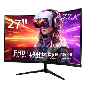 27 Inch Curved Gaming Monitor 144Hz-1080P FHD Computer Monitor,VESA Mount,HDMI/VGA Ports,Tilt Adjustable-Black 27 Inch Curved Gaming Monitor 144Hz-1080P FHD Computer Monitor,VESA Mount,HDMI/VGA Ports,Tilt Adjustable-Black