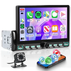 Single Din Car Stereo with Wireless A-pple Carplay Android Auto You-Tube, 7" IPS Touch Screen Car Radio 1 Din with Piano Keys Support Backup Camera Mirror Link Bluetooth FM USB EQ SWC Single Din Car Stereo with Wireless A-pple Carplay Android Auto You-Tube, 7" IPS Touch Screen Car Radio 1 Din with Piano Keys Support Backup Camera Mirror Link Bluetooth FM USB EQ SWC