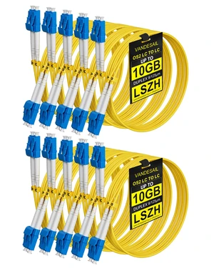 LC to LC Fiber Patch Cable, OS2 Single Mode, 3M, 10 Pack 9/125m duplex UPC SMF jumper, LSZH jacket, individually tested, for SFP modules and data centers LC to LC Fiber Patch Cable, OS2 Single Mode, 3M, 10 Pack 9/125m duplex UPC SMF jumper, LSZH jacket, individually tested, for SFP modules and data centers