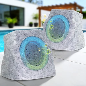 2 Pack Solar Rock Speakers Outdoor Waterproof Patio with Lights Color,Multi-Sync Up to 100 Speakers Pairing Solar Powered Rock Speaker Rechargeable for Pool Party Yard Outside 2 Pack Solar Rock Speakers Outdoor Waterproof Patio with Lights Color,Multi-Sync Up to 100 Speakers Pairing Solar Powered Rock Speaker Rechargeable for Pool Party Yard Outside