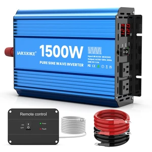 1500 Watt Pure Sine Wave Power Inverter, 12 Vdc to 110 Vdc to 120 Vdc, for Home, RV and Off-Grid Solar Systems, with 2 AC Outlets and USB Port, LCD Display, with Remote Control 1500 Watt Pure Sine Wave Power Inverter, 12 Vdc to 110 Vdc to 120 Vdc, for Home, RV and Off-Grid Solar Systems, with 2 AC Outlets and USB Port, LCD Display, with Remote Control