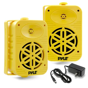 Usa Bluetooth Indoor Outdoor Speakers Pair-500Watt Dual Waterproof 5.25 2-Way Full Range Speaker System w/ 1/2High Compliance Polymer Tweeter-Home, Boat, Marine, Deck,Patio,Poolside - PDWRBT56YL Usa Bluetooth Indoor Outdoor Speakers Pair-500Watt Dual Waterproof 5.25 2-Way Full Range Speaker System w/ 1/2High Compliance Polymer Tweeter-Home, Boat, Marine, Deck,Patio,Poolside - PDWRBT56YL