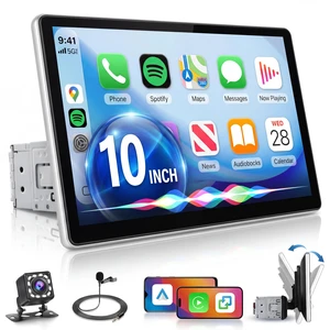 10.1 inch Single Din Car Stereo Radio CarPlay Android Auto Mirror Link, Detachable IPS Touch Screen Car Radio with Bluetooth FM/EQ/USB/SWC/MIC Car Audio Receiver AHD Backup Camera 10.1 inch Single Din Car Stereo Radio CarPlay Android Auto Mirror Link, Detachable IPS Touch Screen Car Radio with Bluetooth FM/EQ/USB/SWC/MIC Car Audio Receiver AHD Backup Camera