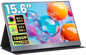 Portable Monitor 15.6 inch FHD 85% sRGB 60Hz HDR HDMI USB-C Travel Monitor for Laptop MacBook PC Surface PS5 Xbox, External Display with Cover & Speakers, VESA Compatible Portable Monitor 15.6 inch FHD 85% sRGB 60Hz HDR HDMI USB-C Travel Monitor for Laptop MacBook PC Surface PS5 Xbox, External Display with Cover & Speakers, VESA Compatible