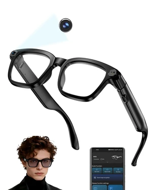 AI Smart Glasses with Camera, 1080P HD POV First-Person View Video Recording and Translator, AI Object Recognition, Bluetooth Audio, 290mAh Battery, Photochromic Lenses for Sports, Travel, Work AI Smart Glasses with Camera, 1080P HD POV First-Person View Video Recording and Translator, AI Object Recognition, Bluetooth Audio, 290mAh Battery, Photochromic Lenses for Sports, Travel, Work