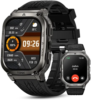 Smart Watch, 60 Days Extra-Long Battery, 50M Waterproof, Rugged Military Bluetooth Call(Answer/Dial Calls), 2.0" Ultra Large HD Display, AI Voice Assistant (Shiny Black) Smart Watch, 60 Days Extra-Long Battery, 50M Waterproof, Rugged Military Bluetooth Call(Answer/Dial Calls), 2.0" Ultra Large HD Display, AI Voice Assistant (Shiny Black)