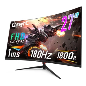 27 Inch Curved 180Hz Gaming Monitor, 1800R Curved Gaming Monitor, 1ms MPRT, FHD(1920×1080P), Freesync, HDMI2.0,DP1.4, VESA Mountable(DP&HDMI Cable Incl.) 27 Inch Curved 180Hz Gaming Monitor, 1800R Curved Gaming Monitor, 1ms MPRT, FHD(1920×1080P), Freesync, HDMI2.0,DP1.4, VESA Mountable(DP&HDMI Cable Incl.)