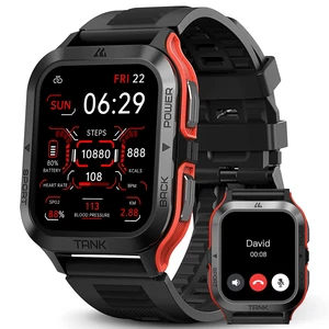 Smart Watch, 60 Days Extra-Long Battery, 50M Waterproof, Rugged Military Bluetooth Call(Answer/Dial Calls), 1.85" Ultra Large HD Display, AI Voice Assistant, Compatible for Android and iOS-Red Smart Watch, 60 Days Extra-Long Battery, 50M Waterproof, Rugged Military Bluetooth Call(Answer/Dial Calls), 1.85" Ultra Large HD Display, AI Voice Assistant, Compatible for Android and iOS-Red